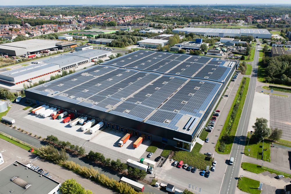 Solar panels at Prologis facility, Belgium 