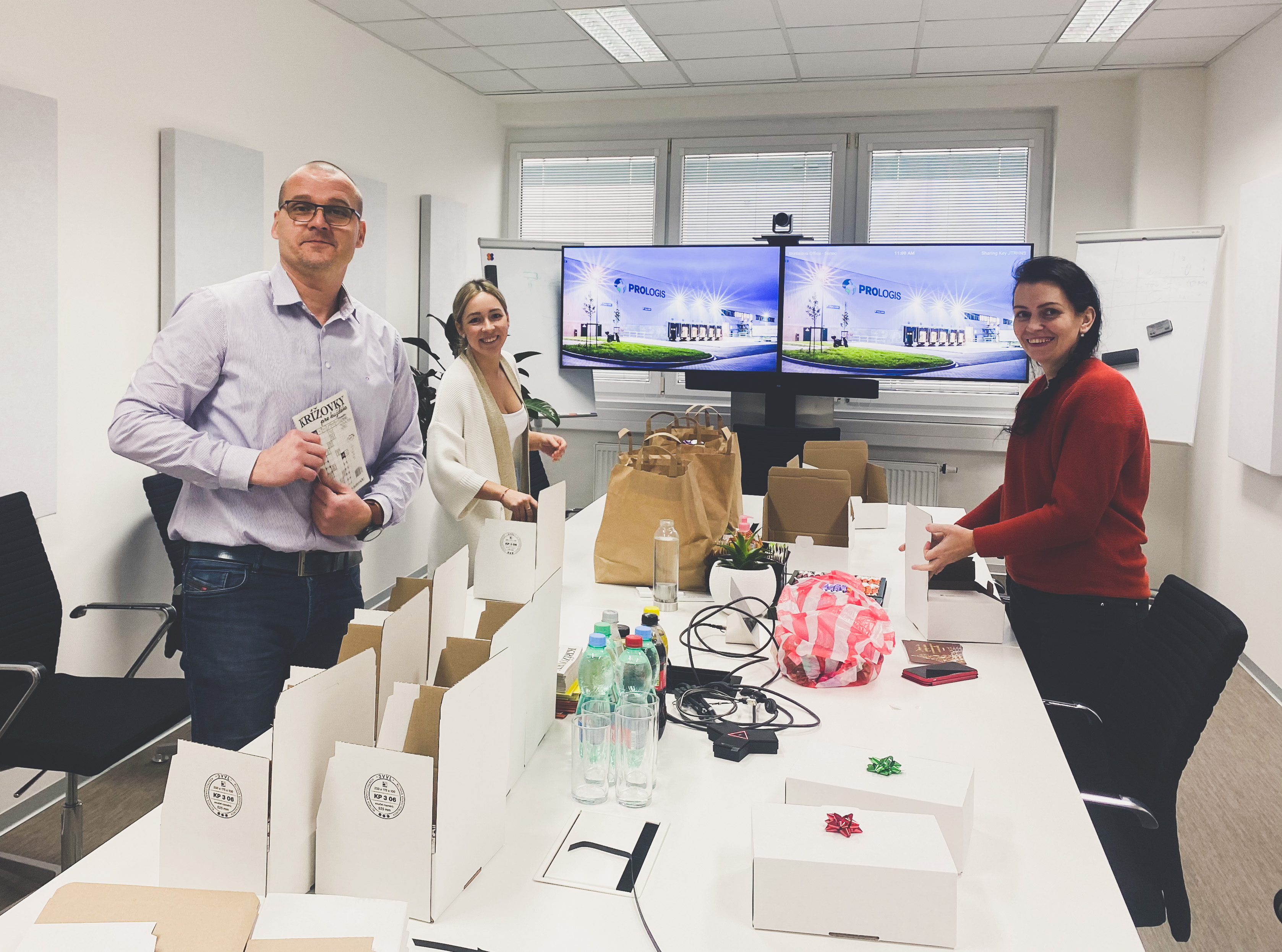 Czech Prologis Team preparing gifts for charity action 