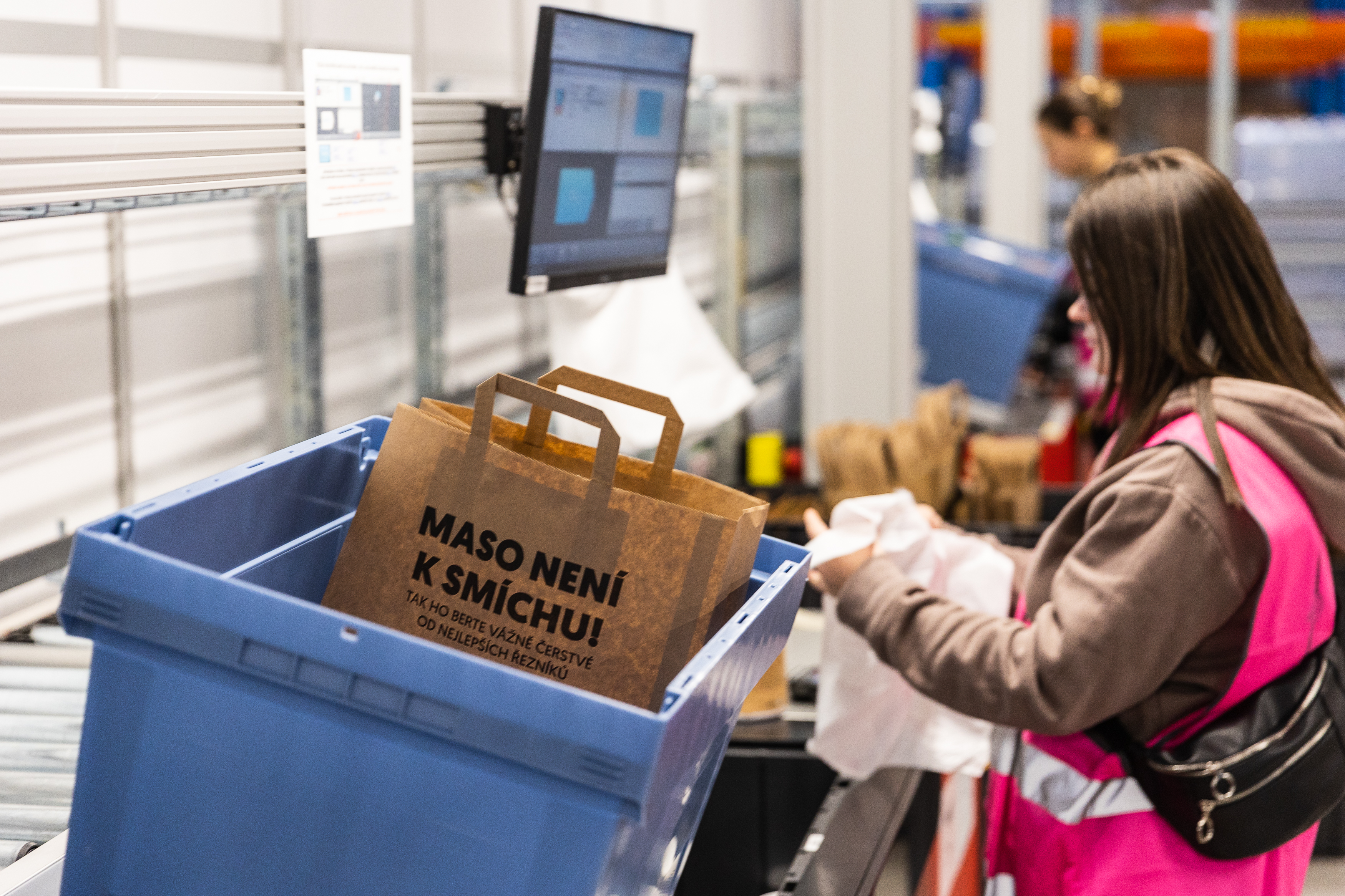 warehouse worker packing shipment