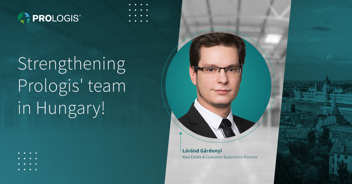 Strenghtening Prologis' team in Hungary graphics with text and photo of man in suit
