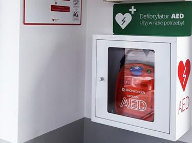 AED defibrillator at Prologis Park Wrocław