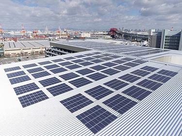 Solar Panels on the roof of a Prologis warehouse
