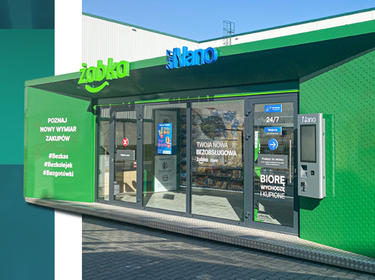 graphics with text and pop up store in logisitcs park