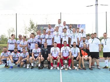 football team with medals