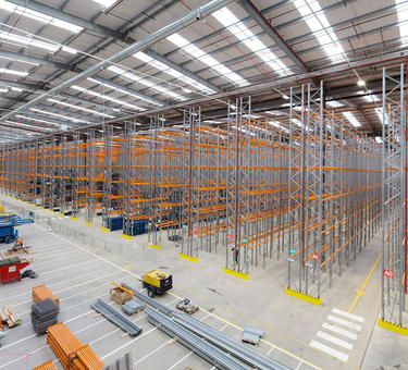 Racking inside a Prologis warehouse Racking inside a Prologis warehouse